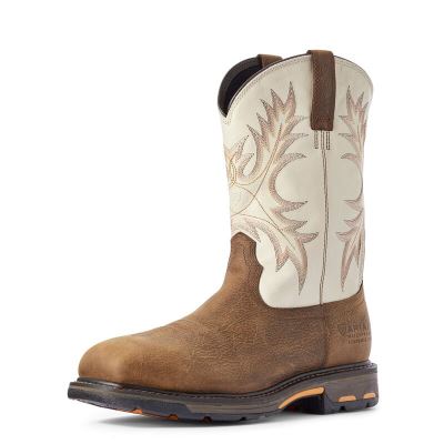 Ariat WorkHog Kahverengi / Beyaz Iş Ayakkabıları Erkek (42142-206)